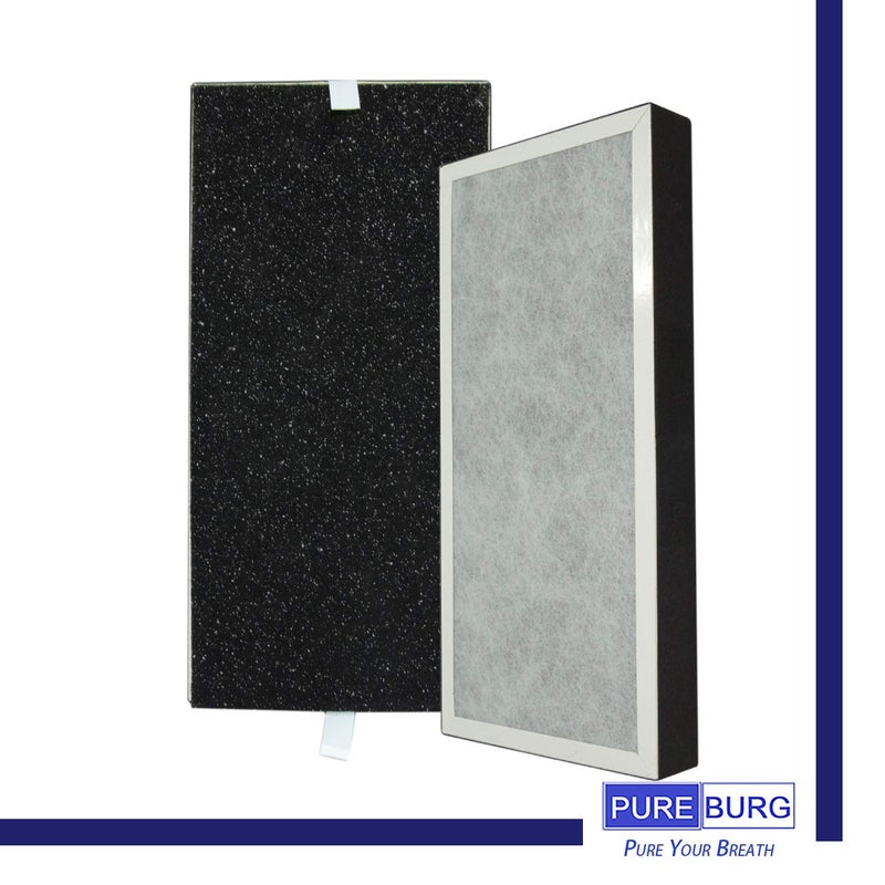 PUREBURG Replacement Filter Set Compatible with Hunter HP100 HT100 Air Purifier,2-Pack H13 HEPA + 4 x Activated Carbon Pre-Filters 4-Stage Filtration Air Clean VOCs - Image 5